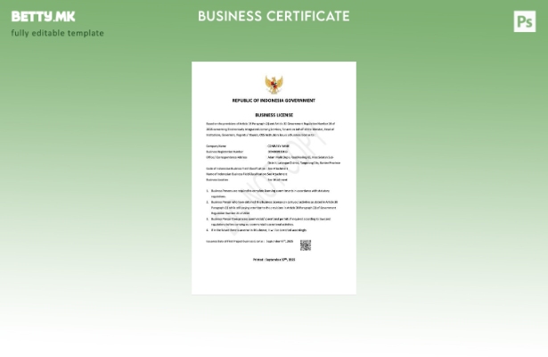 модерен стил Индонезија деловна лиценца Шаблон за Word и PDF шаблон